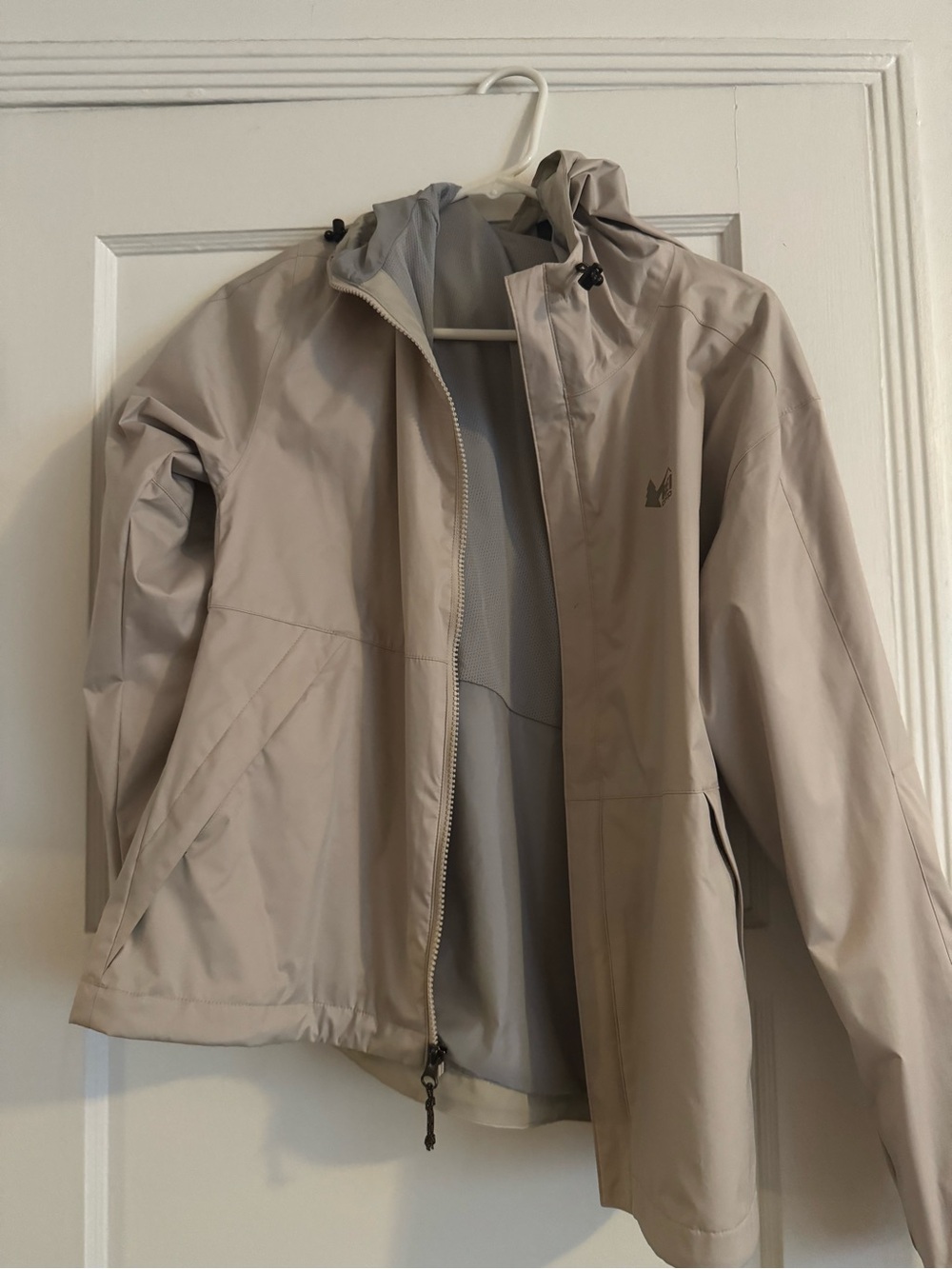 Light Beige Women’s Hooded Rain Jacket